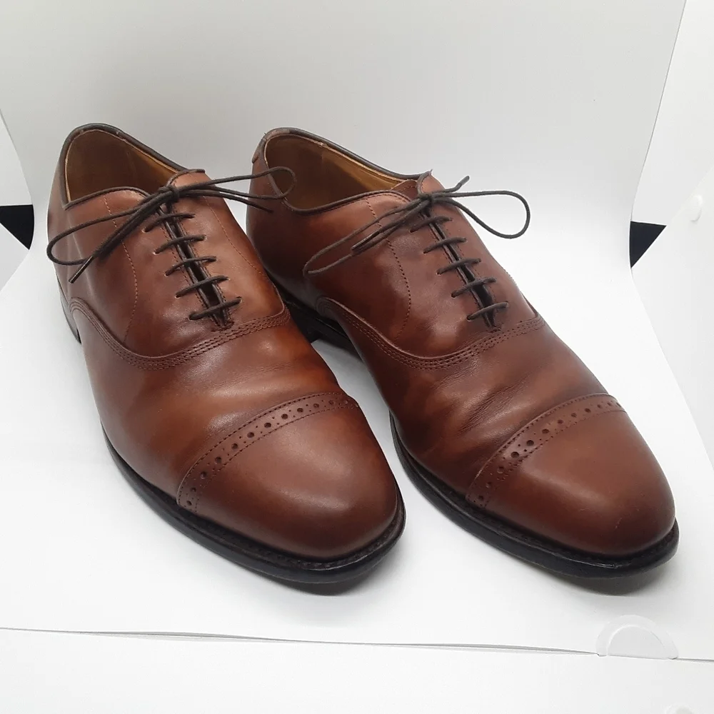 VTG Allen Edmonds Byron Made in Italy Men's Size10 3E Chili Brown Oxford